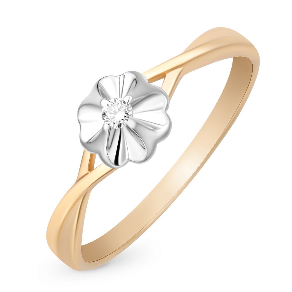 

Кольцо женское из красного золота с бриллиантом 585Gold 101009842, р. 18, 101009842