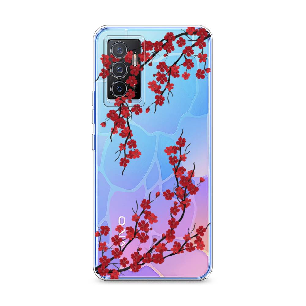 

Чехол на Vivo V23e "Красная сакура", Красный;черный, 267050-2