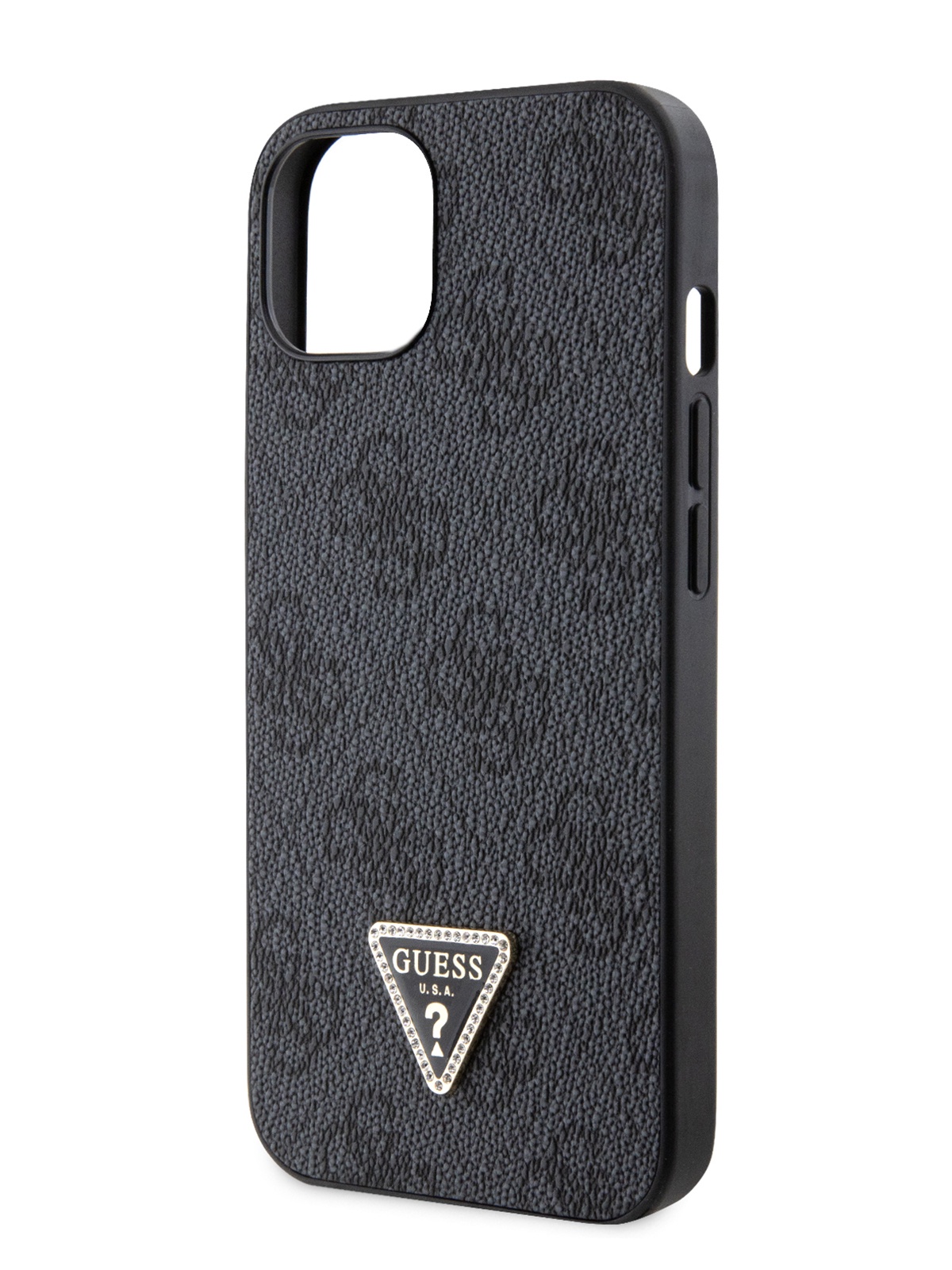 

Чехол Guess для iPhone 13 из экокожи с универсальным ремешком, черный, PU Leather