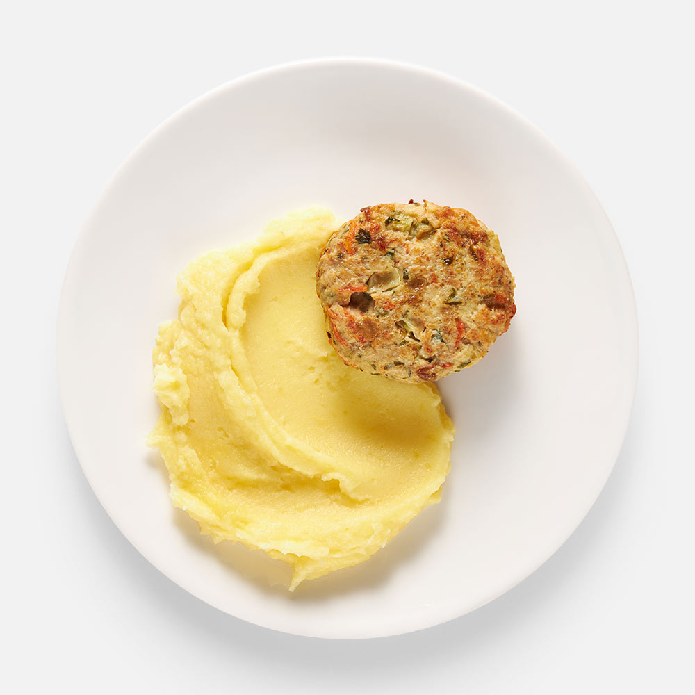 

Рубленая куриная котлетка Creative Kitchen, с кабачками, с картофельным пюре, 210 г
