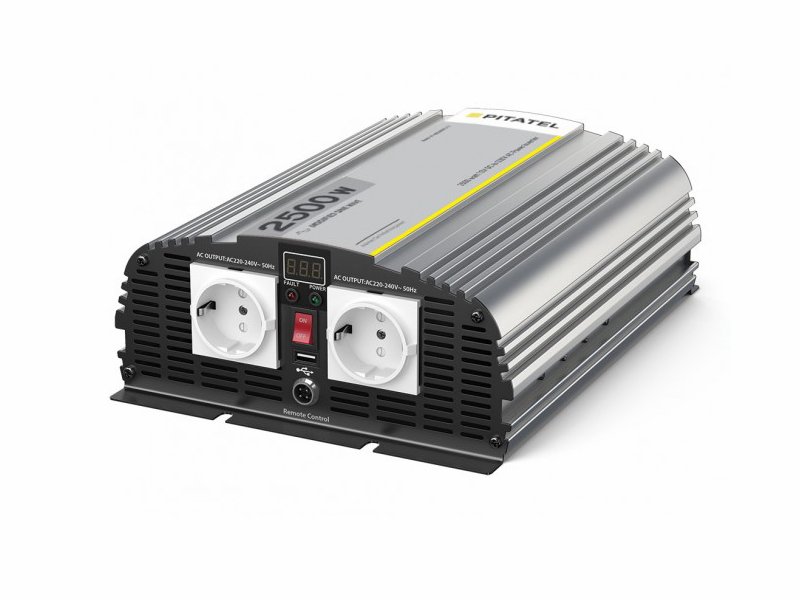 

Инвертор KV-M2500DRU.12, 12В/220В, модифицированный синус, 2500W