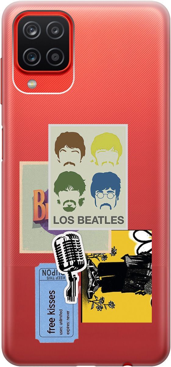 

Чехол на Samsung Galaxy A12/M12 "Beatles Stickers" прозрачный, Прозрачный;бежевый, 5354
