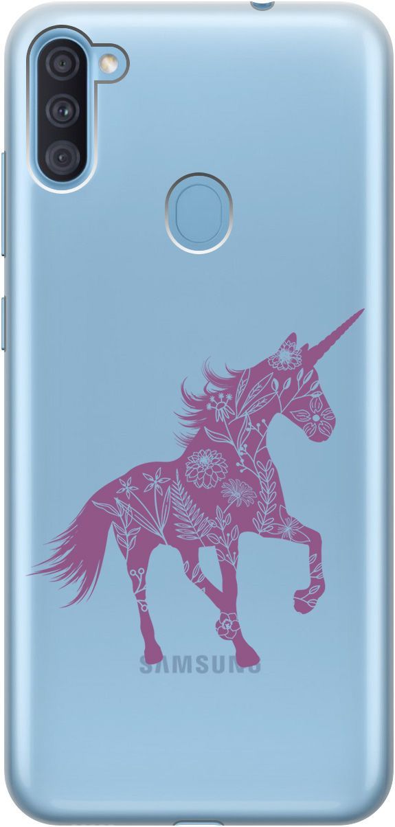 

Чехол на Samsung Galaxy A11/M11 "Floral Unicorn" прозрачный, Прозрачный;фиолетовый, 5351