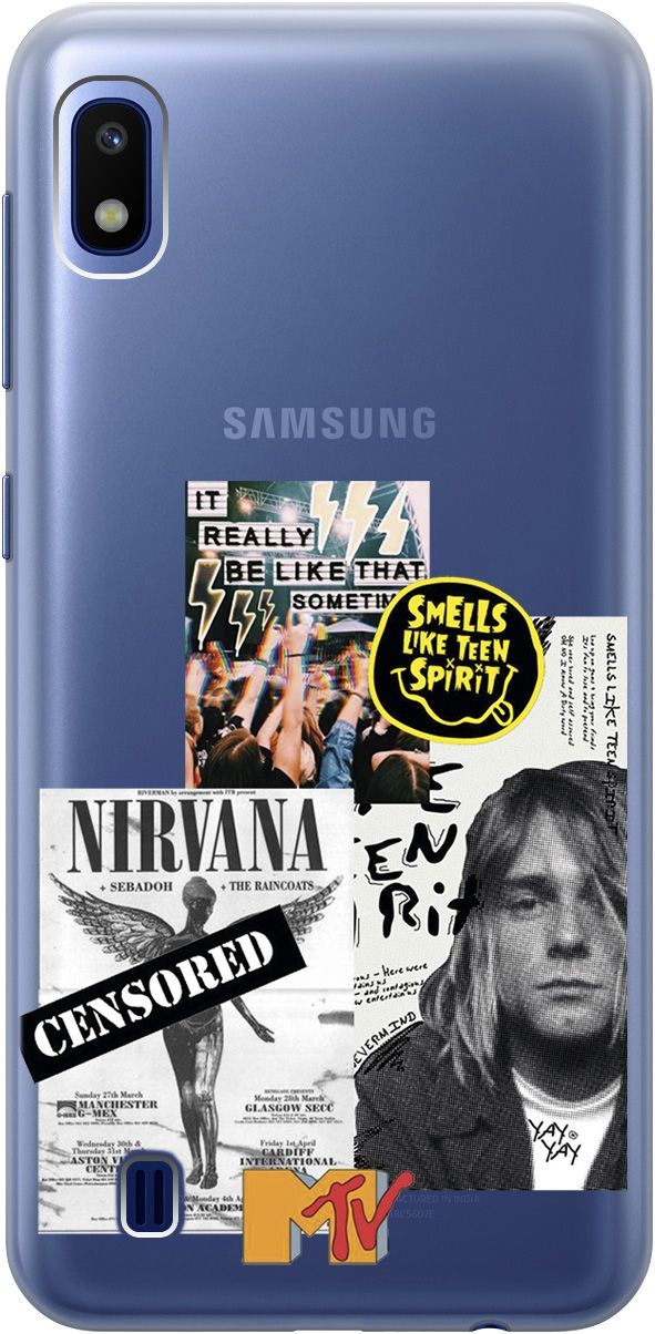 

Силиконовый чехол на Samsung Galaxy A10 с 3D принтом "Nirvana" прозрачный, 5348