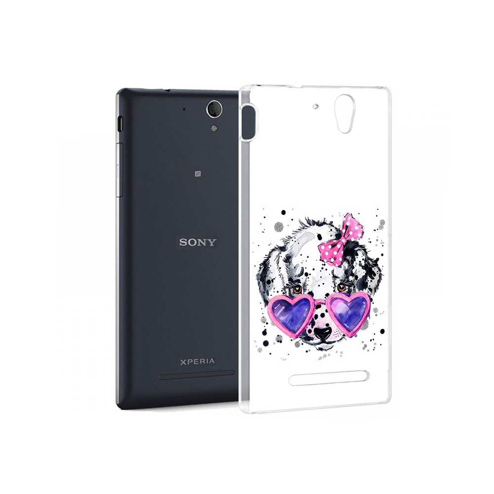 

Чехол MyPads Tocco для Sony Xperia C3 долматинец в очках (PT18760.251.337), Прозрачный, Tocco