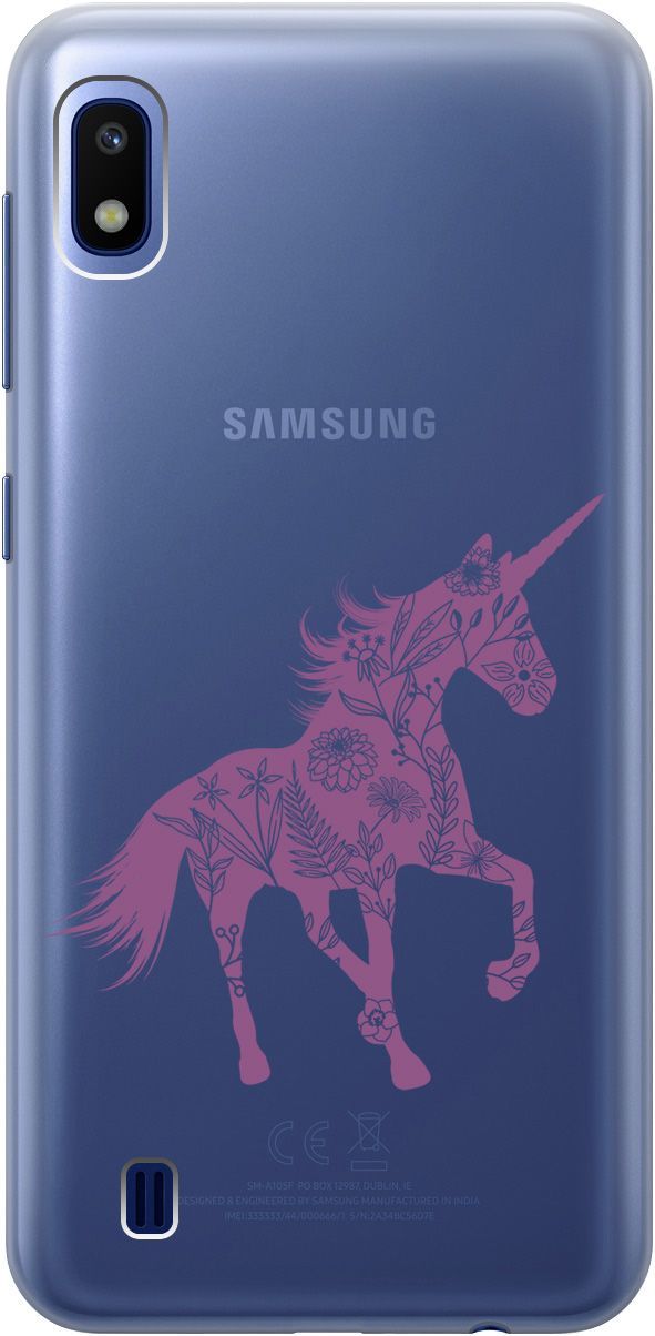 

Чехол на Samsung Galaxy A10 с принтом "Floral Unicorn" прозрачный, Прозрачный;фиолетовый, 5348