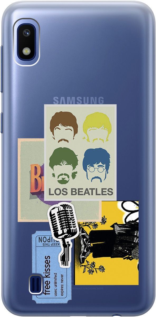 

Чехол на Samsung Galaxy A10 с принтом "Beatles Stickers" прозрачный, Прозрачный;бежевый, 5348