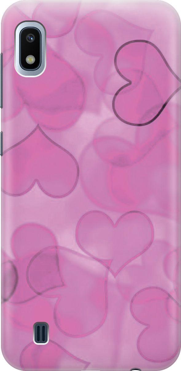 

Силиконовый чехол на Samsung Galaxy A10 с принтом "Розовые сердечки", Розовый, 4044