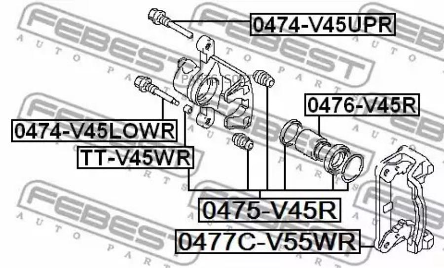 

FEBEST Скоба зад. супп. MITSUBISHI PAJERO V20-50 1990.10-1999.11 [JPN] FEBEST 0477C-V55WR