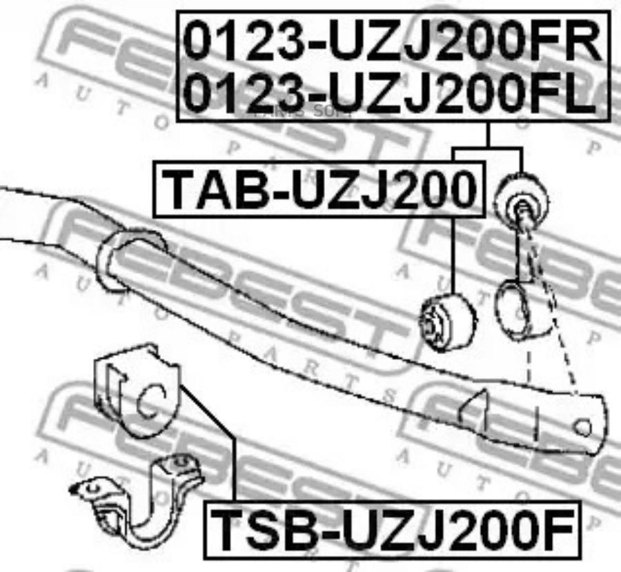 

FEBEST С-б.тяги пер.стабил.TOYOTA LAND CRUISER 200 UZJ200VDJ200 2007- FEBEST TAB-UZJ200