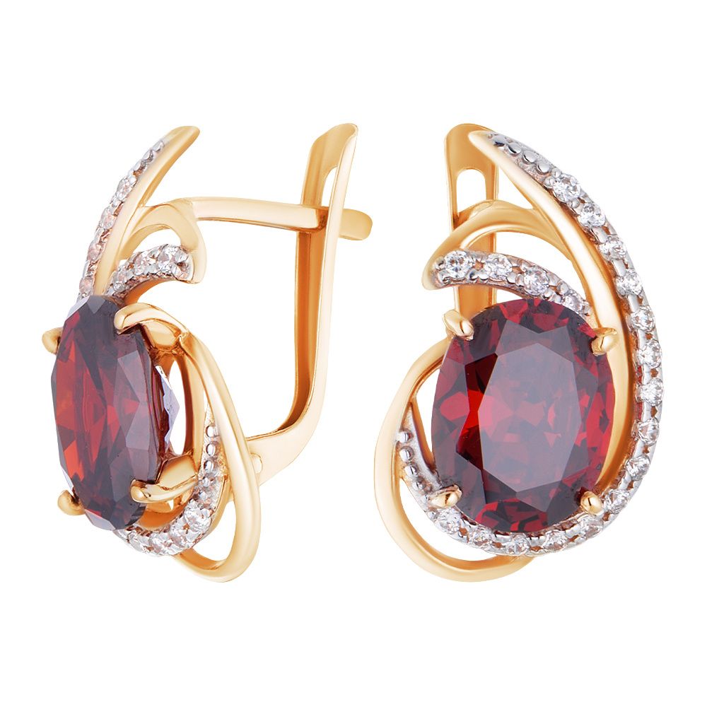 

Серьги из красного золота с фианитом/гранатом ЮВЕЛИР КАРАТ 1724544/2гс, 1724544/2гс