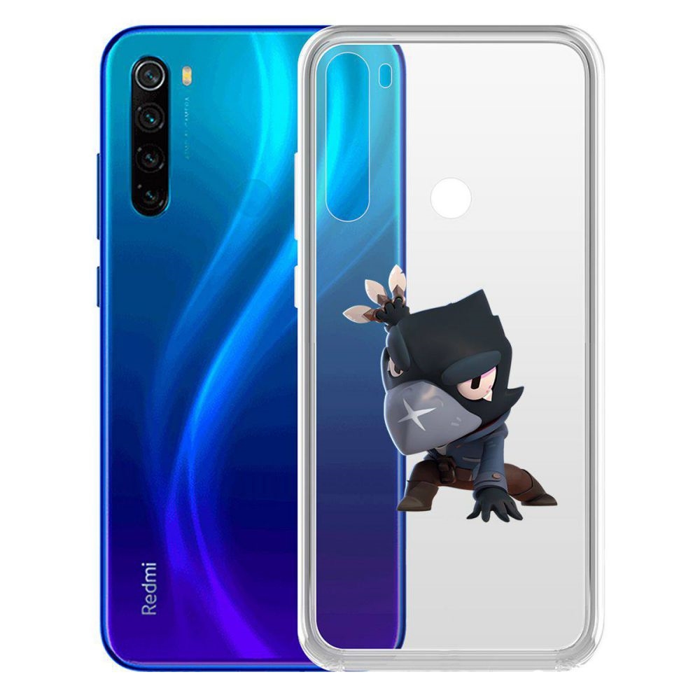 

Чехол-накладка Brawl Stars-Ворон для Xiaomi Redmi Note 8/Note 8 (2021), Прозрачный