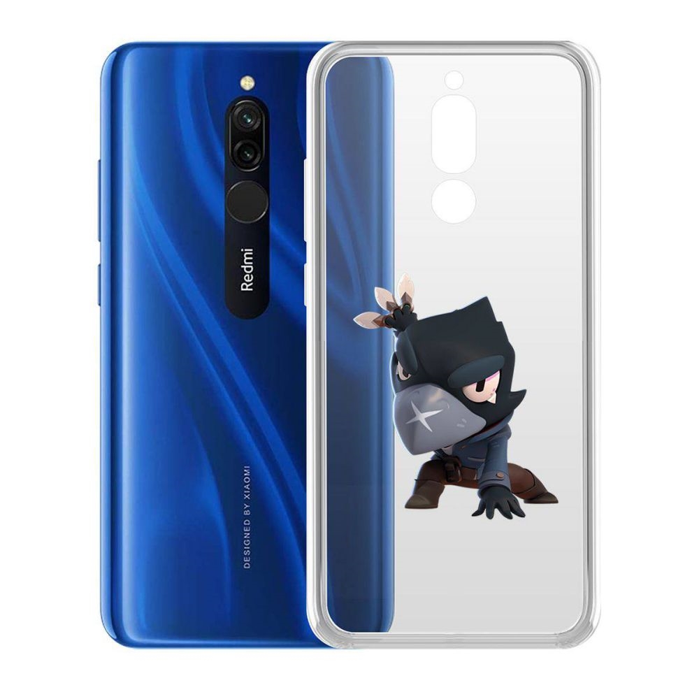 

Чехол-накладка Brawl Stars-Ворон для Xiaomi Redmi 8, Прозрачный