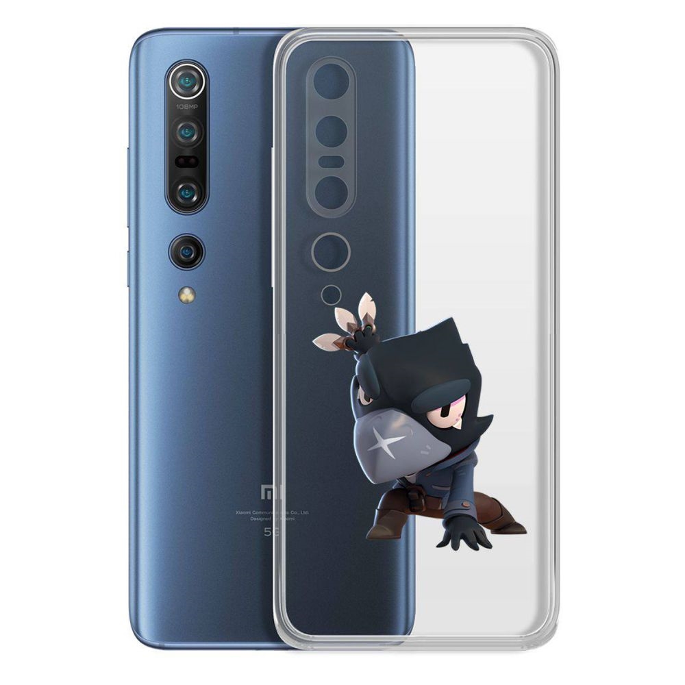 

Чехол-накладка Brawl Stars-Ворон для Xiaomi Mi 10/Mi 10 Pro, Прозрачный