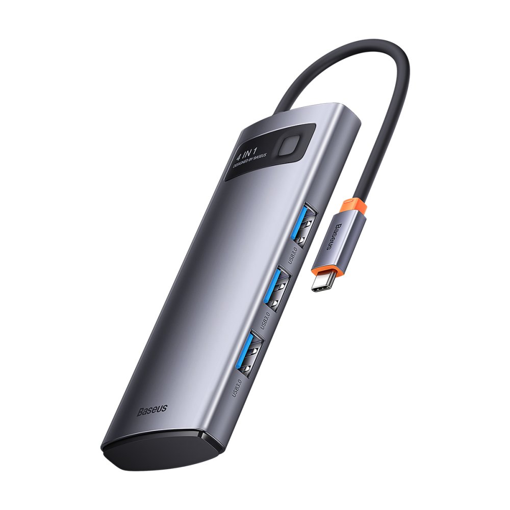 

USB-хаб BASEUS Metal Gleam Series 4-in-1, Серебристый