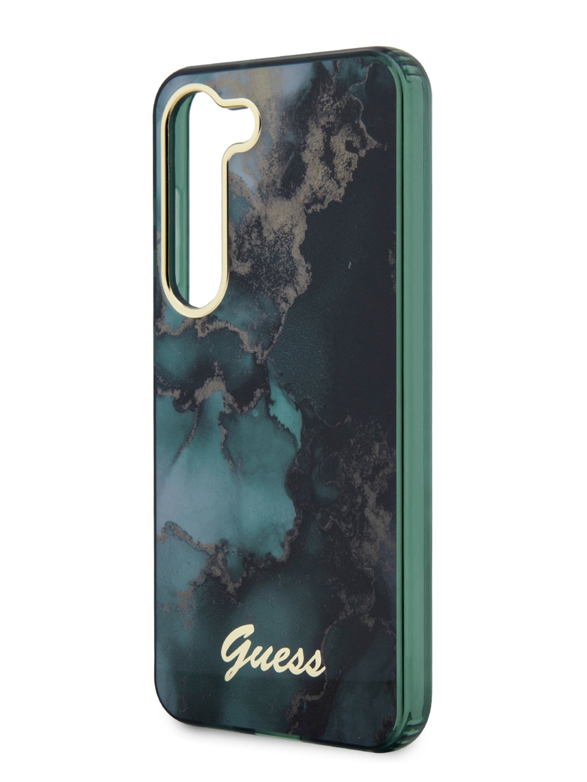 

Чехол Guess для Galaxy S23+ с защитным бортиком для камеры, зеленый, PC/TPU