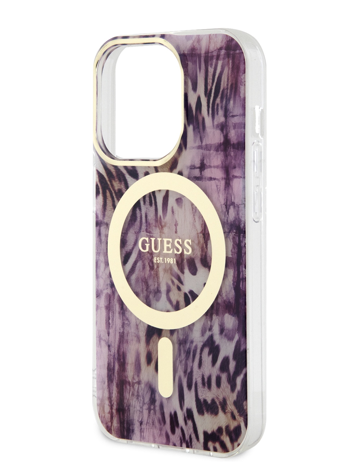 

Чехол Guess для iPhone 14 Pro с бортиком для защиты камеры и функцией MagSafe, розовый, PC/TPU MagSafe
