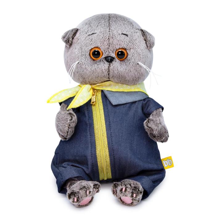 

Мягкая игрушка Басик Baby в джинсовом комбинезоне, 20 см