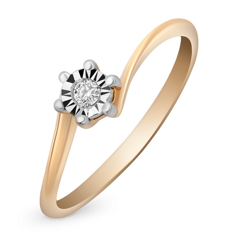 

Кольцо женское из красного золота с бриллиантом 585Gold 101009760, р. 16,5, 101009760