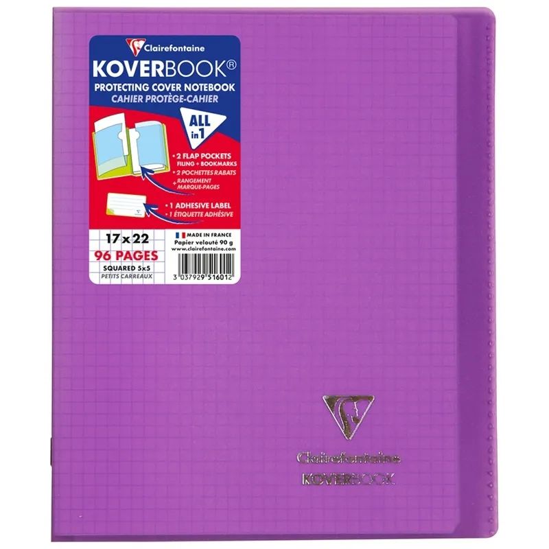 Бизнес-тетрадь в клетку Clairefontaine Koverbook фиолетовая 951601C_violet, 48 л., 1 шт.