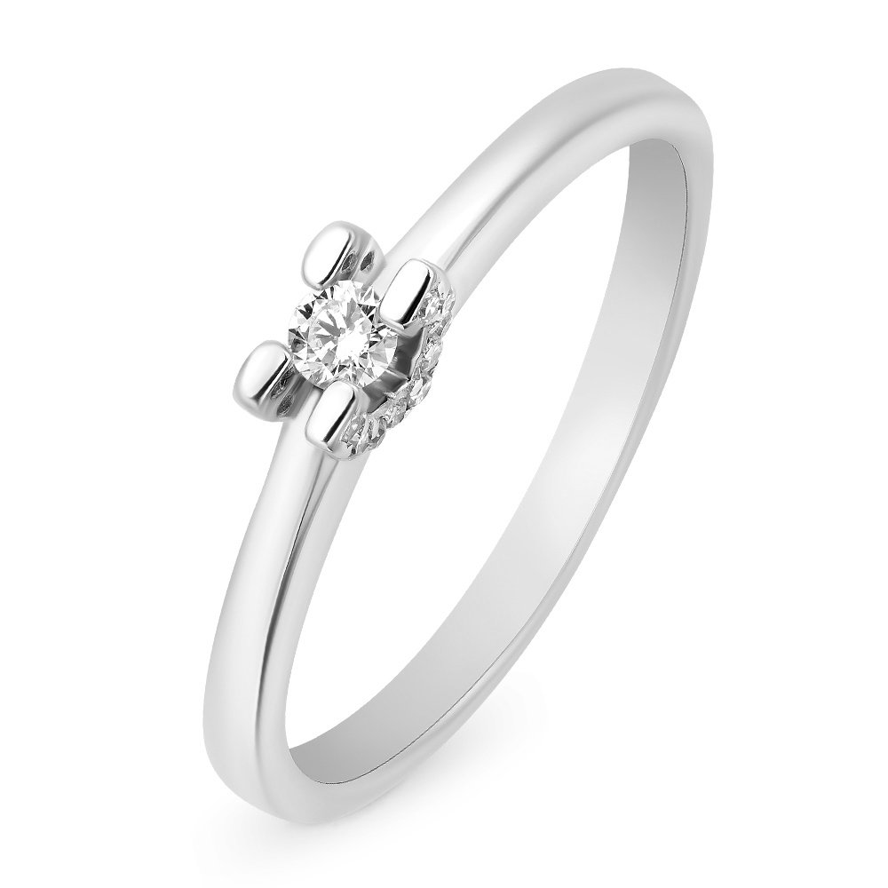 

Кольцо женское из белого золота с бриллиантом 585Gold 101009997, р. 16, 101009997