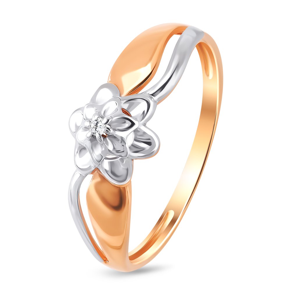 

Кольцо женское из красного золота с бриллиантом 585Gold 101009884, р, 101009884