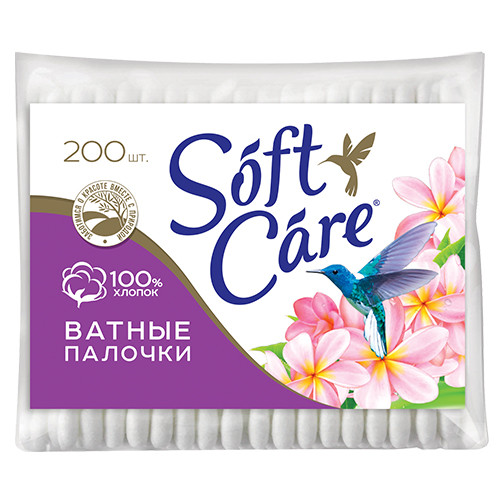 Ватные палочки Romax Soft Care, Romax, 200шт, 100 г