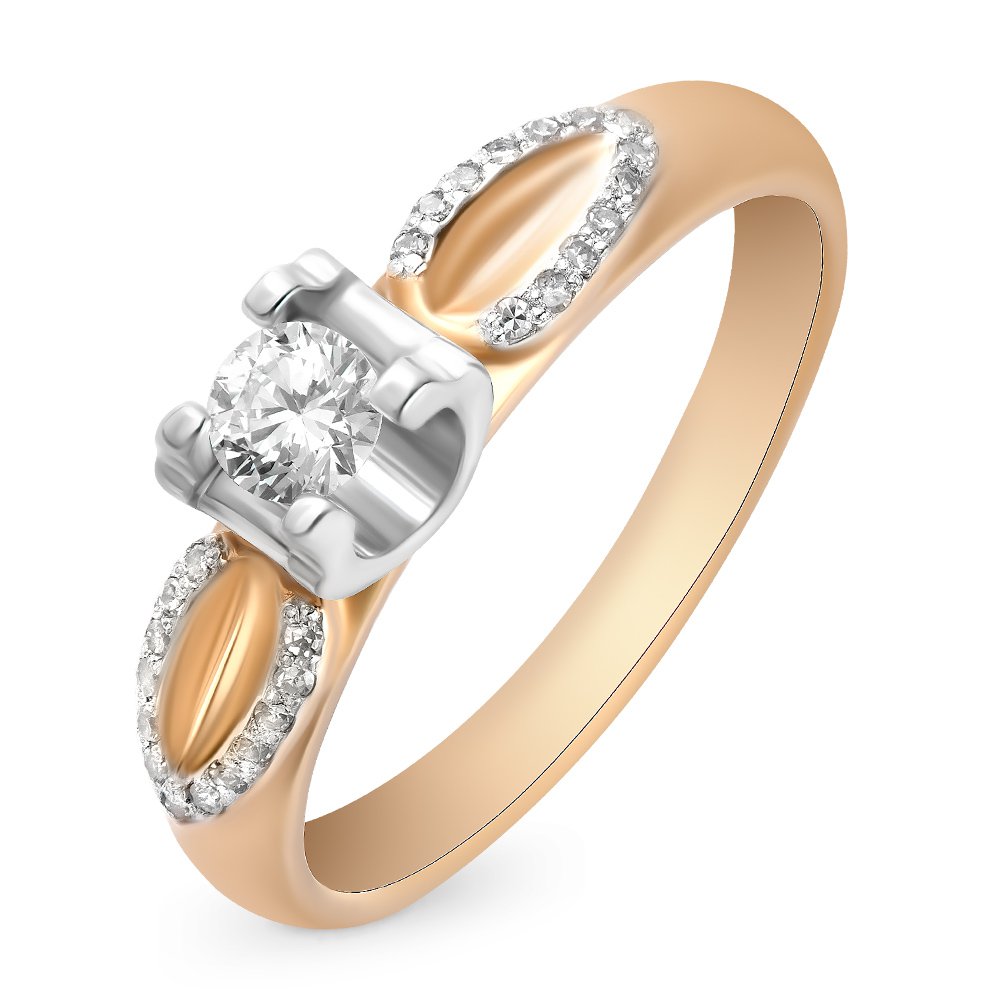 

Кольцо женское из красного золота с бриллиантом 585Gold 101009836, р. 16, 101009836