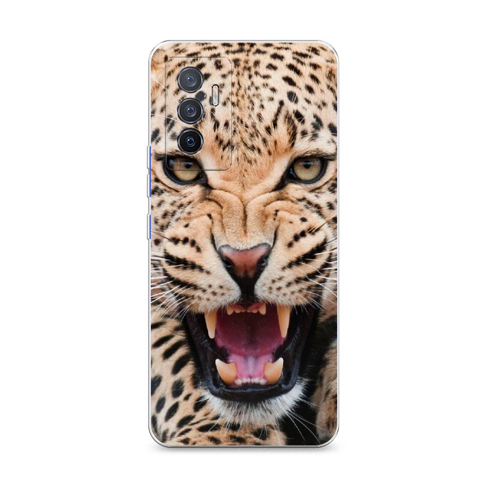 

Чехол на Vivo V23e "Леопард 3d", Бежевый;черный, 267050-6