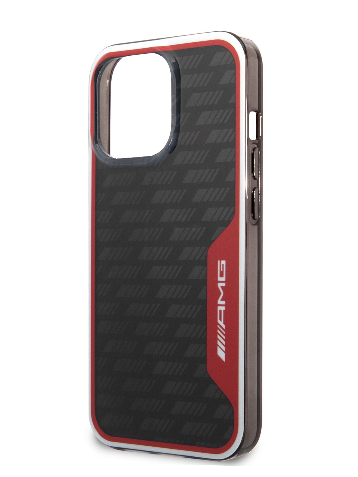 Чехол AMG для iPhone 13 Pro с защитным бортиком для камеры, Hard Black/Red