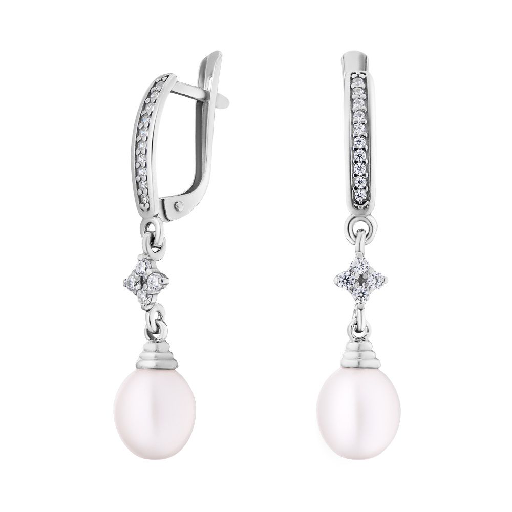 

Серьги из серебра с фианитом/жемчугом ЮВЕЛИР КАРАТ 2125108/9-6,0, 2125108/9-6,0