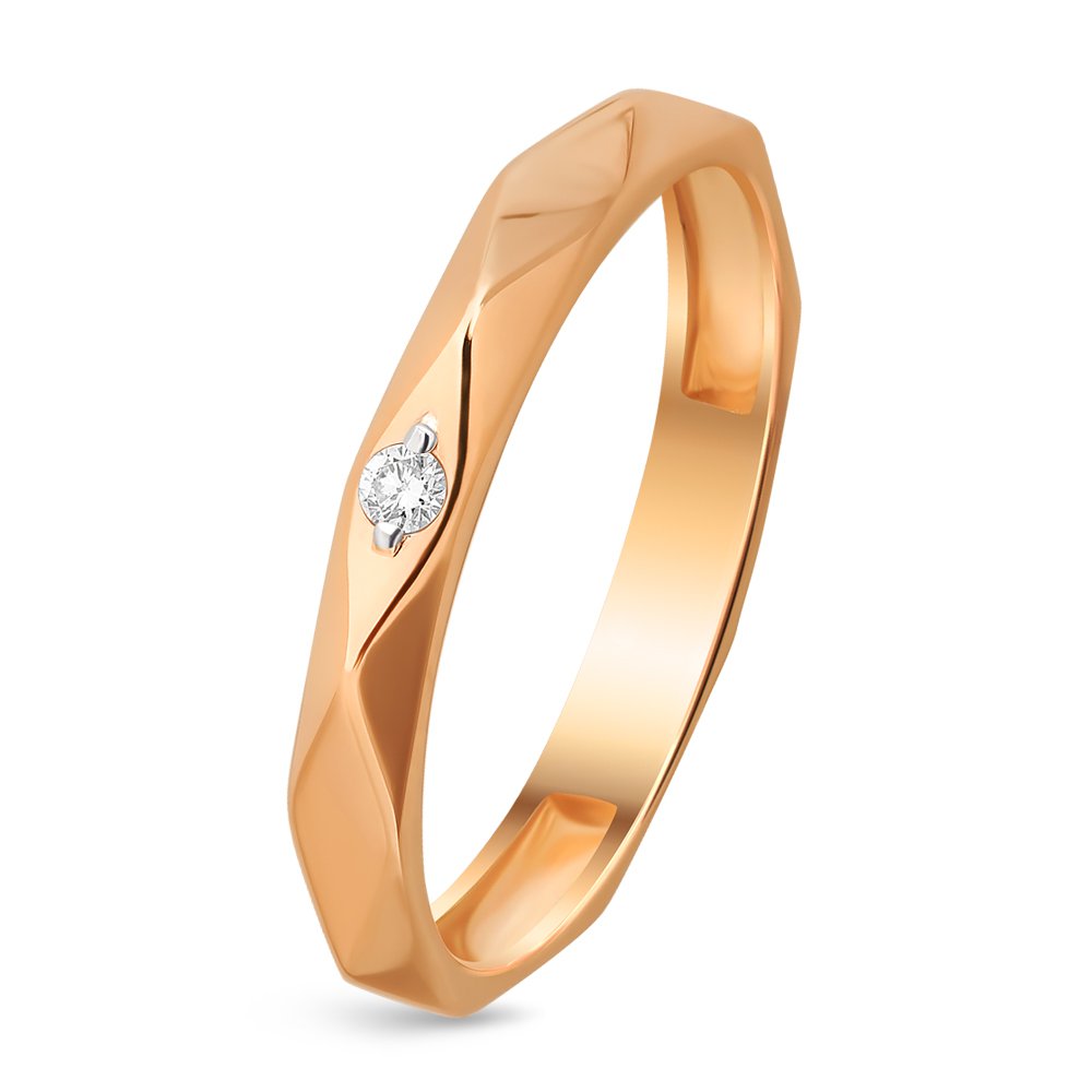

Кольцо женское из красного золота с бриллиантом 585Gold 101009748, р. 16, 101009748