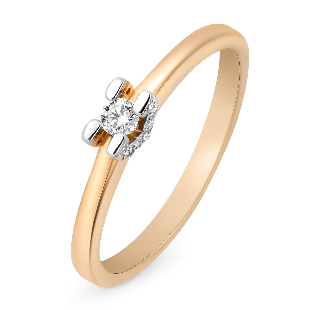 

Кольцо женское из красного золота с бриллиантом 585Gold 101009992, р. 15,5, 101009992