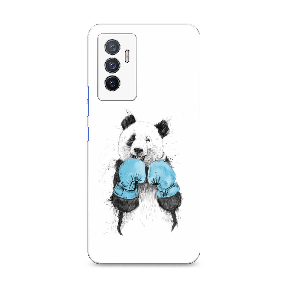 

Чехол на Vivo V23e "Панда боксер", Голубой;белый;серый, 267050-1
