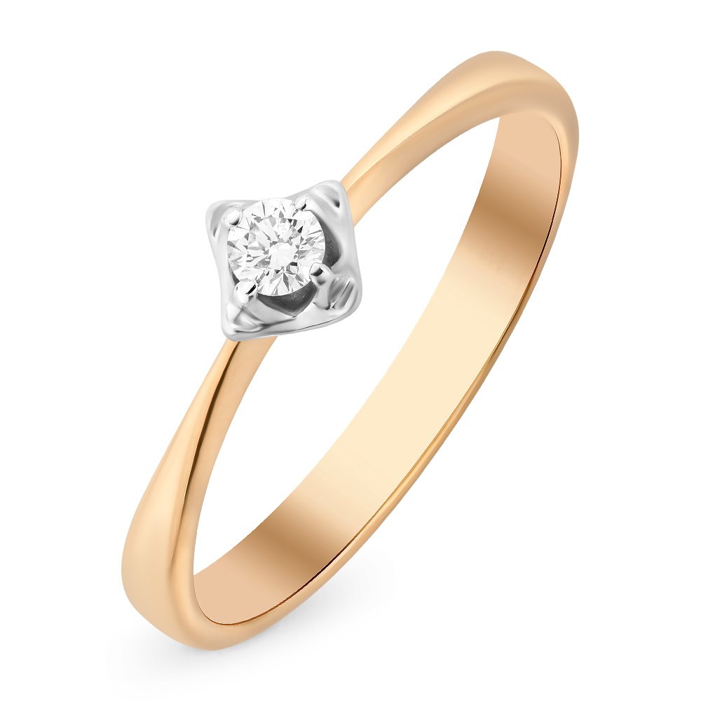 

Кольцо женское из красного золота с бриллиантом 585Gold 101009829, р. 17, 101009829