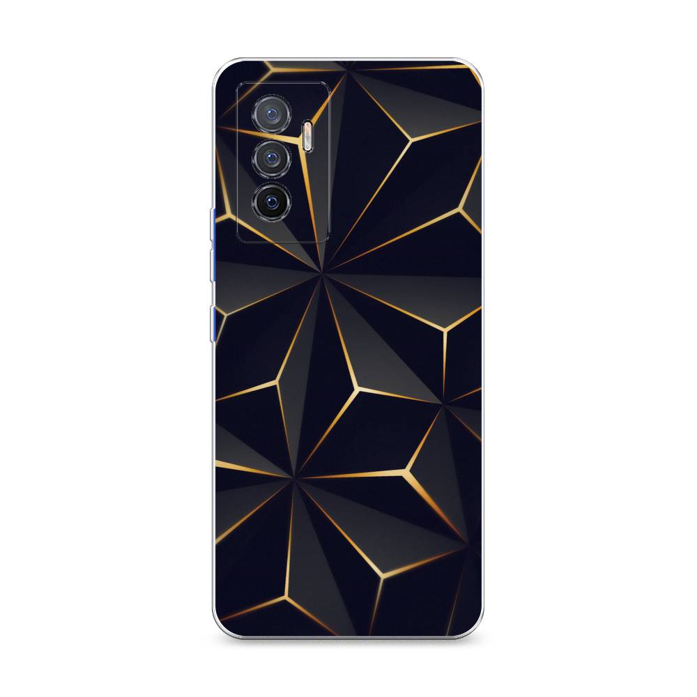 

Чехол на Vivo V23e "Черные полигоны", Золотистый;черный, 267050-3
