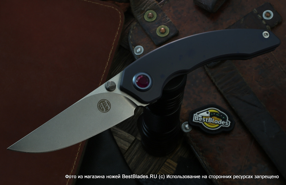 

Складной нож Maxace Yu (пурпурная рукоять, стоунвош, M390) MY03, Черный, Yu