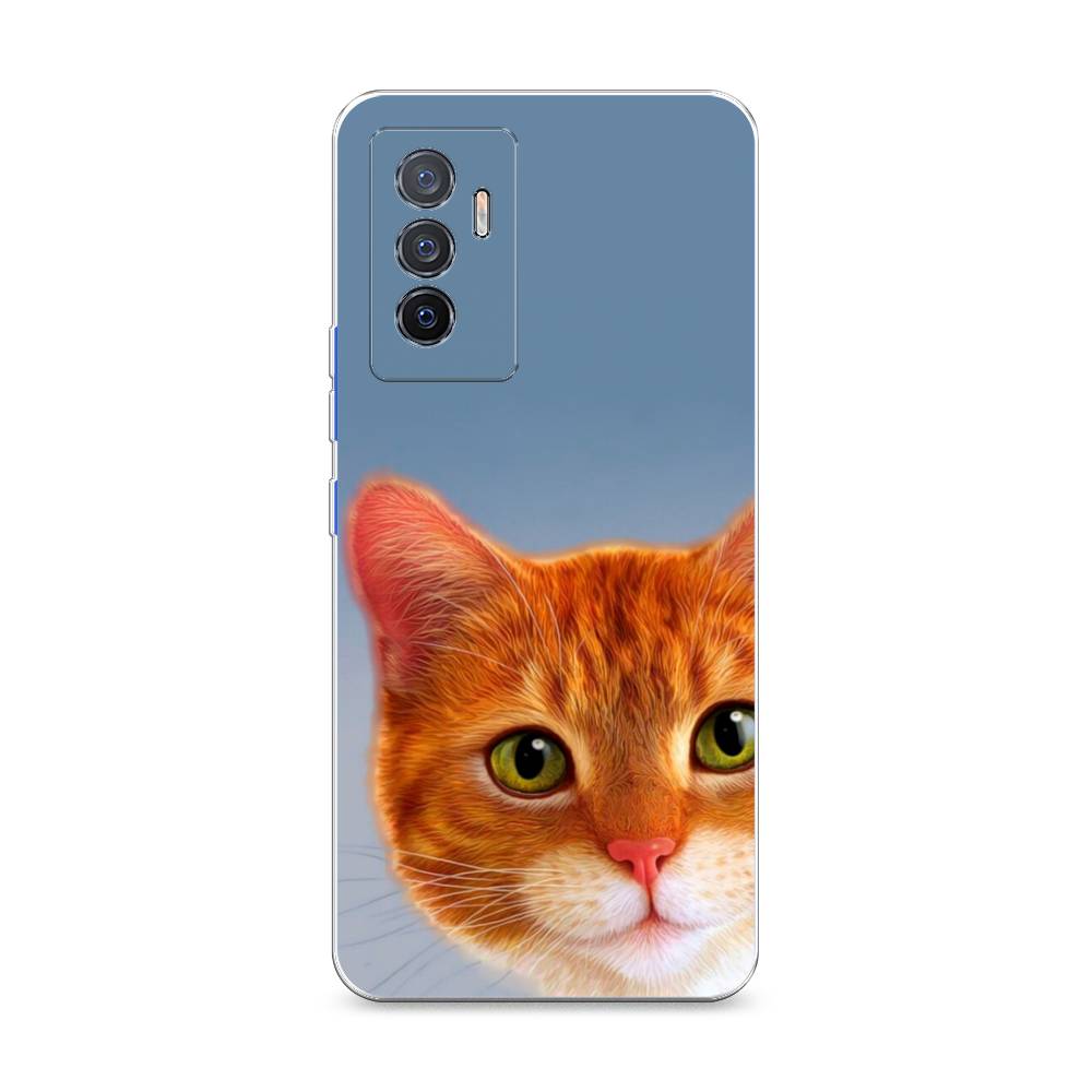 

Чехол на Vivo V23e "Любопытный котик", Коричневый, 267050-1