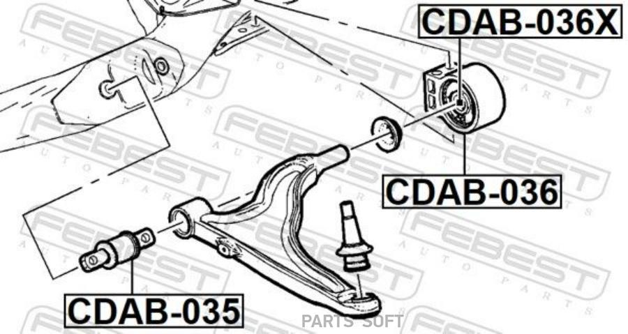 

FEBEST С-б.перед.нижн.перед.рычага CADILLAC SRX 2010- [EU] FEBEST CDAB-035