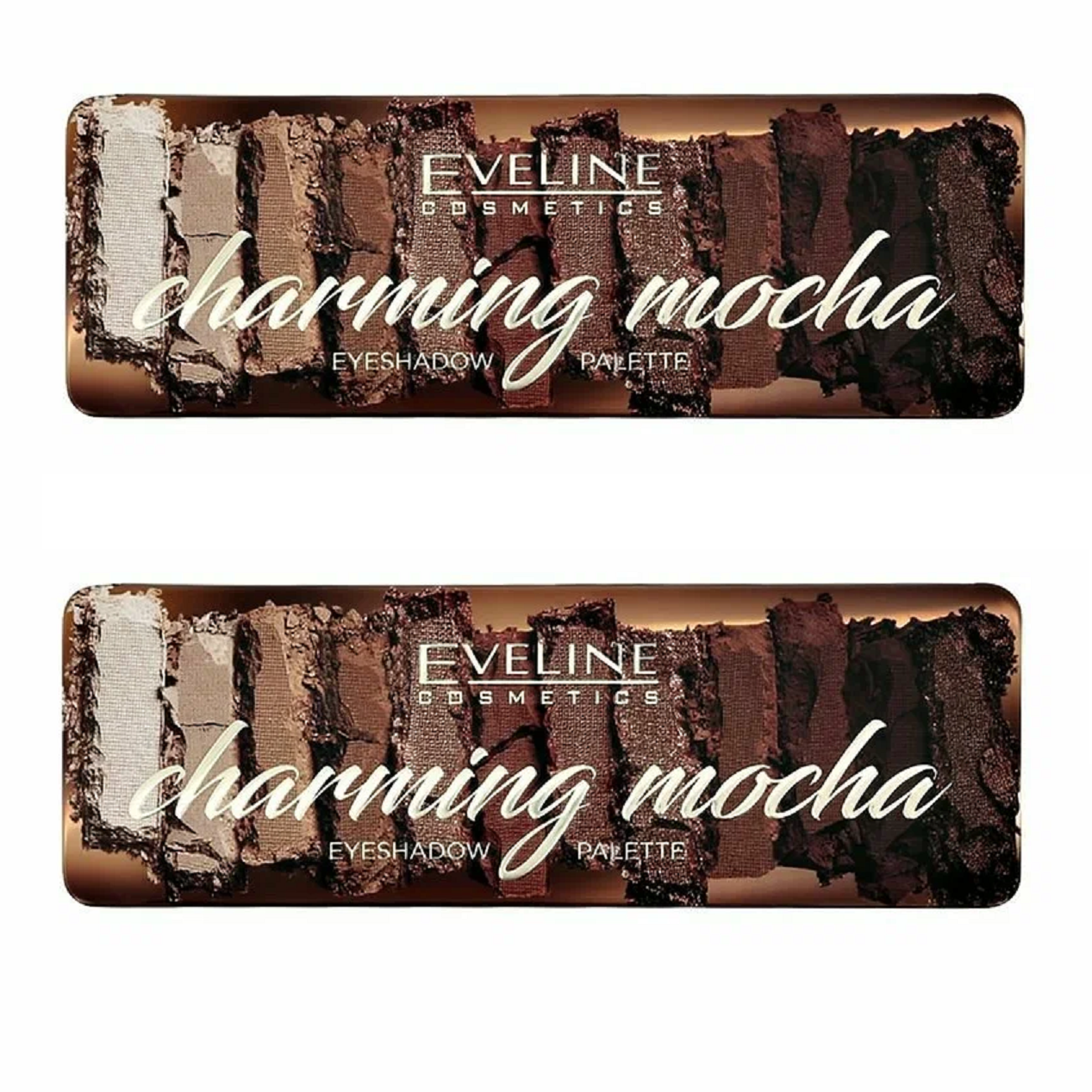 Палетка теней для век Eveline Cosmetics Charming Mocha 12 тонов 12 г 2 шт