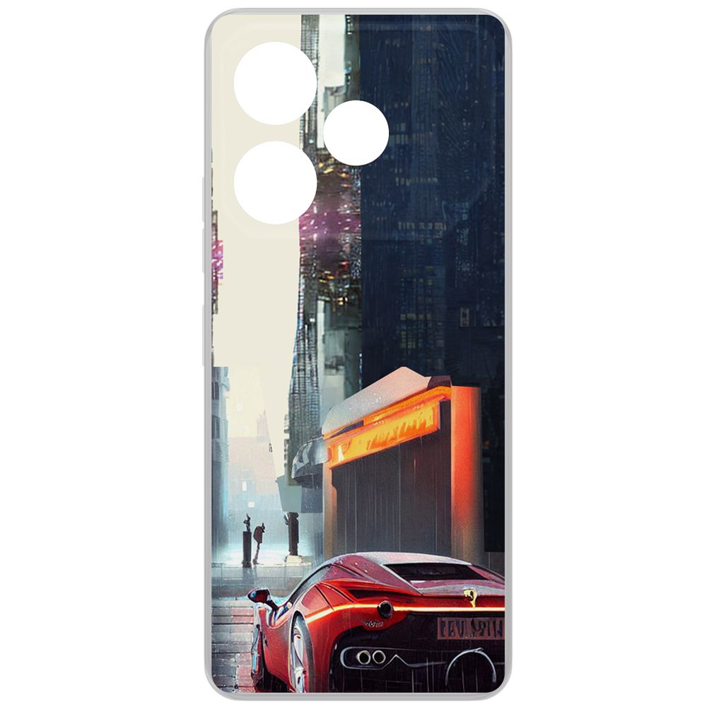 

Чехол-накладка Krutoff Clear Case Сити для TECNO Pova 6, Прозрачный
