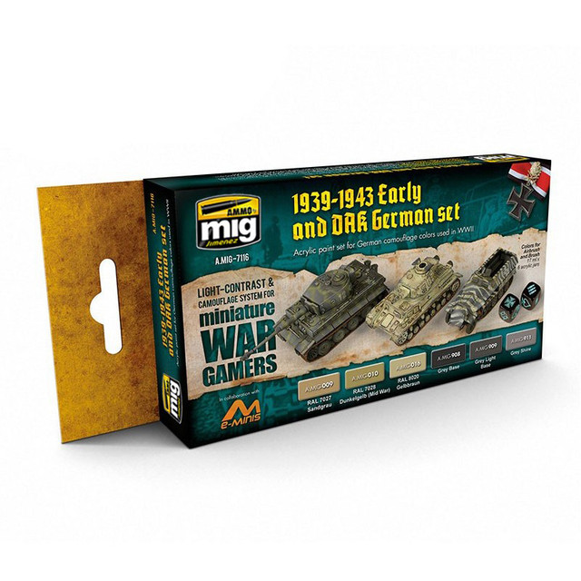 фото Набор красок ammo mig wargame early and dak german set amig7116