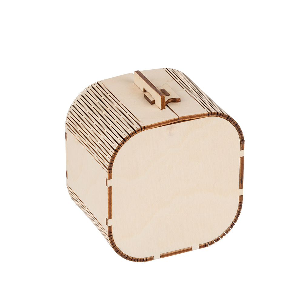 

Шкатулка гармошка, фанера, 9,6х9,6х7,6 см