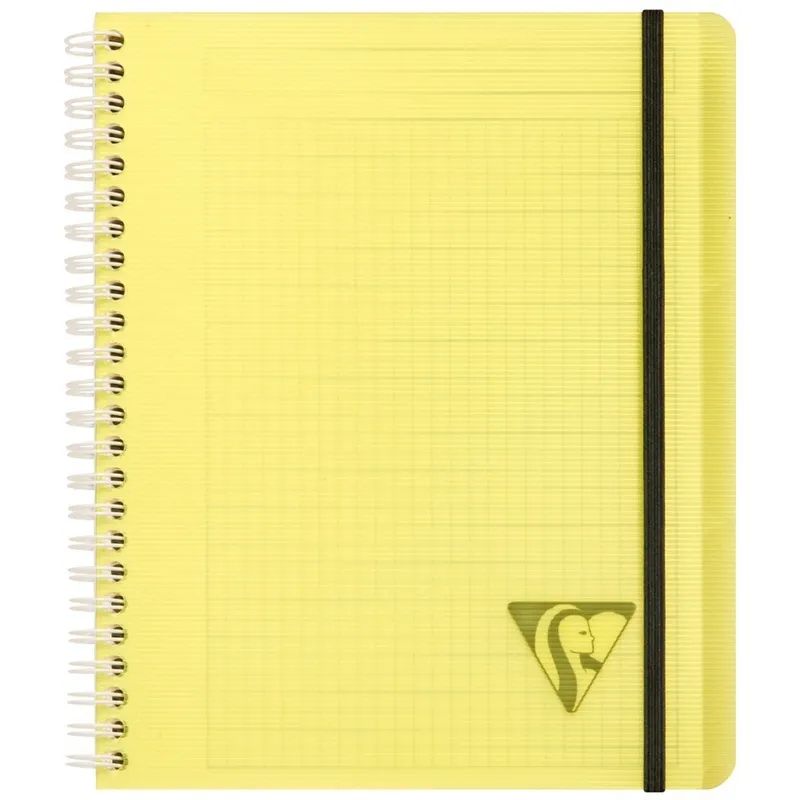 

Тетрадь Clairefontaine 328775C_yellow на спирали А5+ клетка 90 листов 1 шт, Proactiv Book