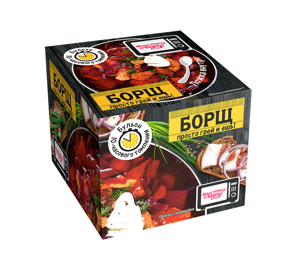 

Микс супов Быстро и Вкусно борщ, солянка, гороховый, суп-лапша 250гр 4шт