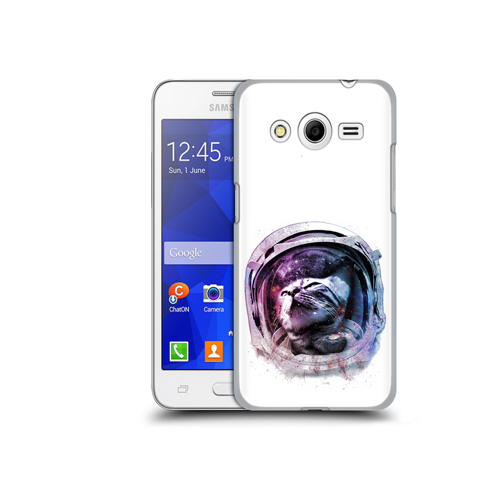

Чехол MyPads Tocco для Samsung Galaxy Core 2 кот в шлеме (PT7707.568.396), Прозрачный, Tocco