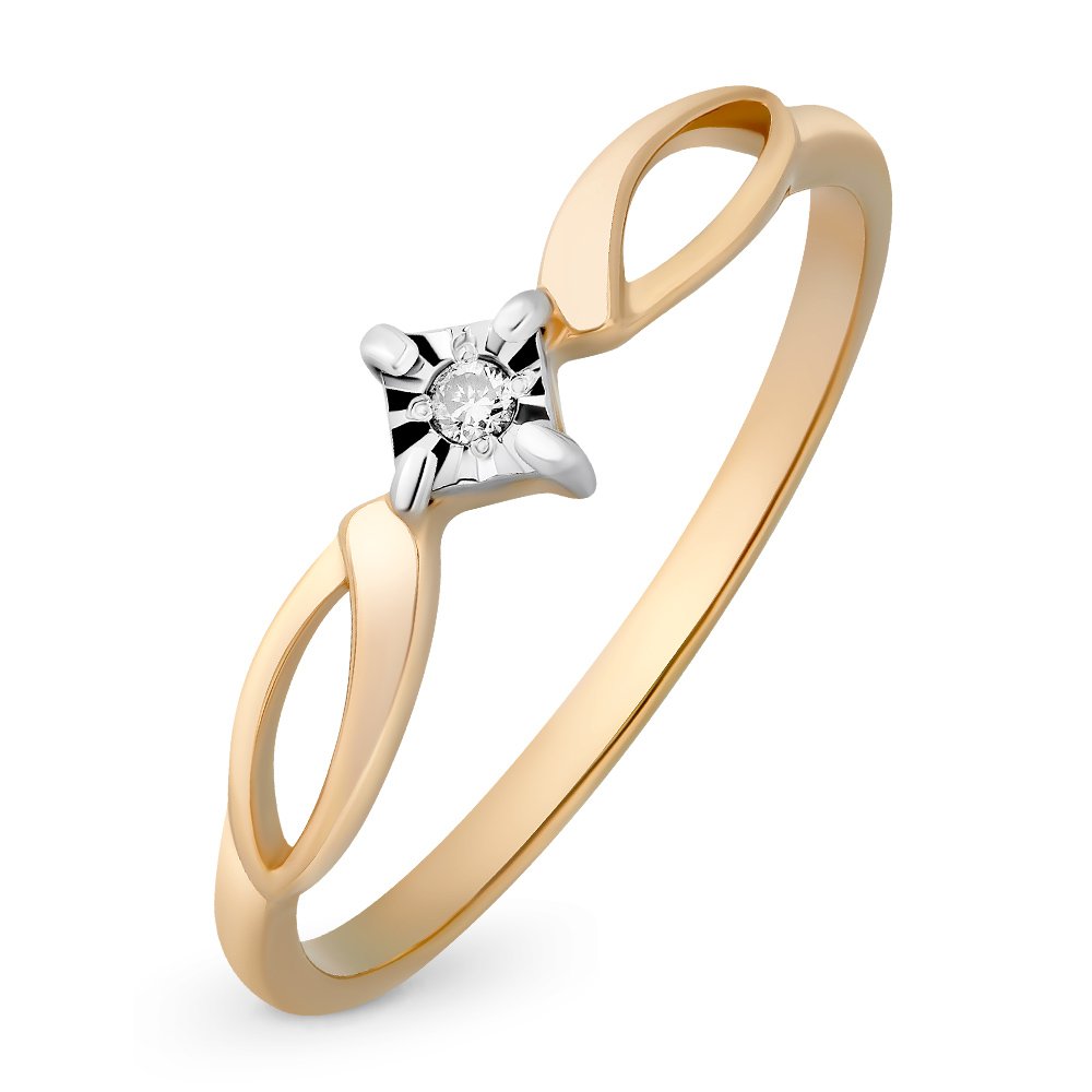 

Кольцо женское из красного золота с бриллиантом 585Gold 101007594, р, 101007594