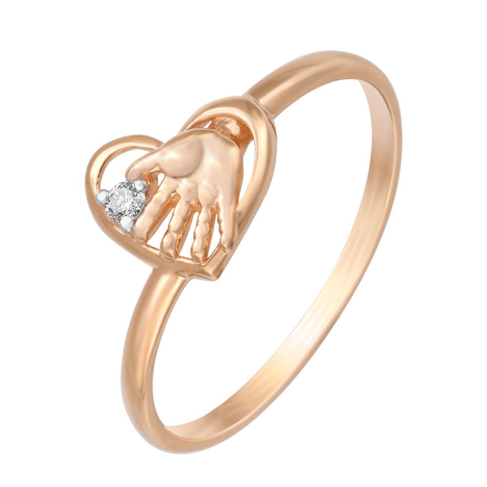 

Кольцо женское из красного золота с бриллиантом 585Gold 101008411, р, 101008411