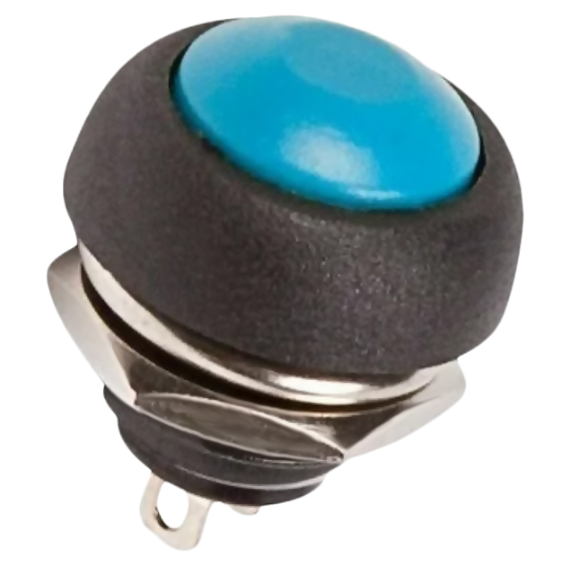Выключатель-кнопка 250V 1А (2с) (ON)-OFF Б/Фикс синяя Micro Rexant