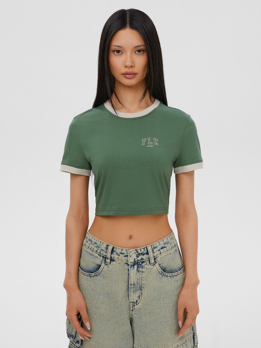 Футболка женская Feelz Crop FLZ зеленая XS